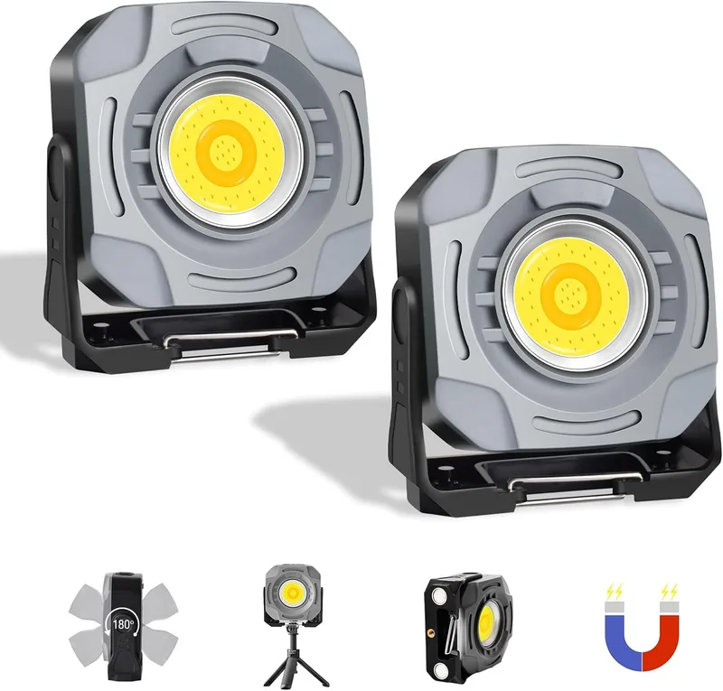 Masmejor ▫️ Lanterna LED recarregável (2 unidades), 1500 LM, 4000 mAh, magnética, 7 modos