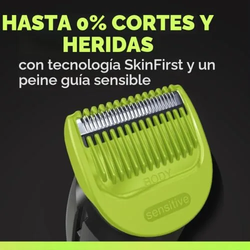 Gillette ▫️ Labs i7 - Máquina de cortar o cabelo e a barba para o corpo e a zona íntima masculina, com tecnologia SkinFirst, máquina de cortar o cabelo à prova de água, luz LED para melhor visibilidade, 3 acessórios de corte de precisão e base de carregamento 4