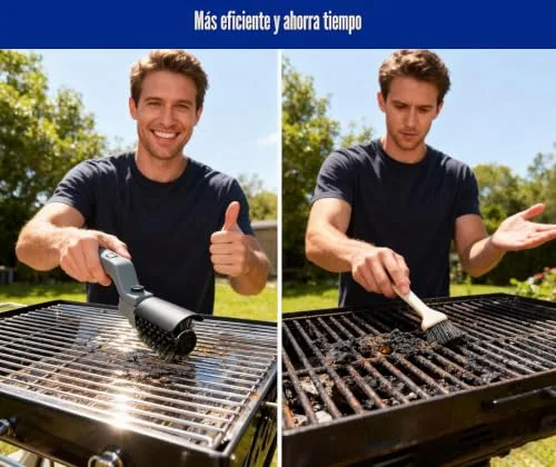 QBBQAAQTT ▫️ Escova elétrica a bateria para churrasco – Cabeça ajustável a 180°, motor com 3 velocidades, autonomia de 90 minutos, resistente à água, cabeças de escova em aço inoxidável e nylon para grelha 5