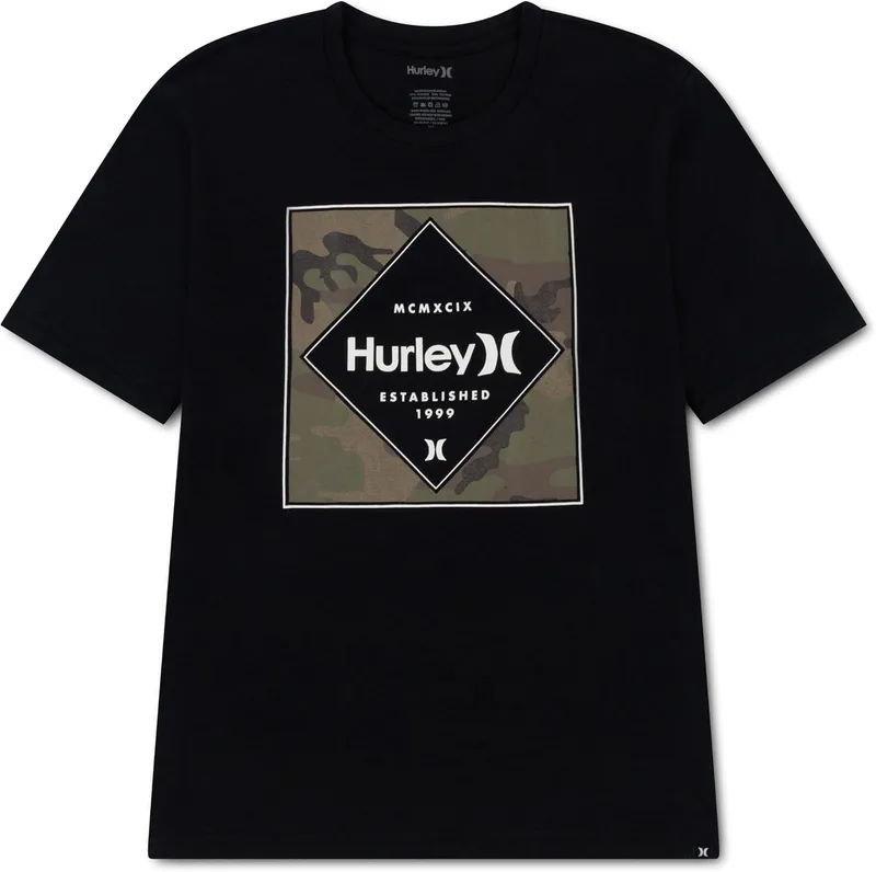 Hurley ▫️ 89140 T-shirt com estampado e manga curta para crianças (conjunto de 1)