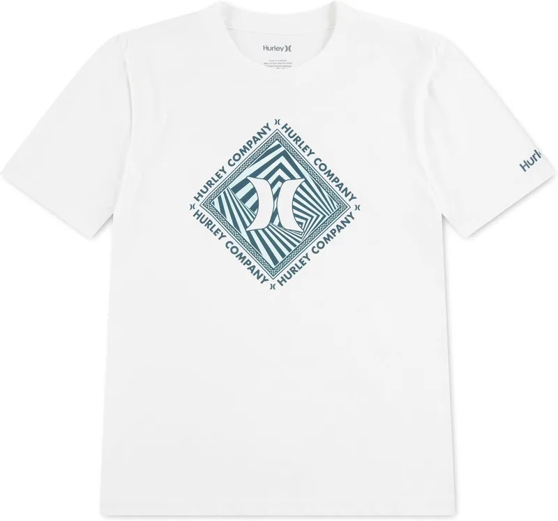 Hurley ▫️ 89057 T-shirt com estampado de manga curta para criança (pacote de 1)