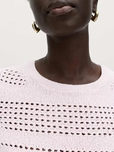 Marks & Spencer ▫️ Jersey Pointelle com folho em mistura de algodão, para mulher, corte justo 4