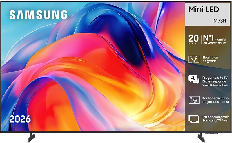 Samsung ▫️ Televisão de 75 polegadas Mini LED M73H 4K Smart TV com Vision AI Companion, Modo Football TV Plus, Desporto, Cinema e Jogos, 2026