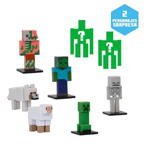 Bizak ▫️ Minecraft Toppez Edição Especial - Pack de 8 Figuras Stdo.2, bonecos de 5 cm com 2 figuras surpresa, produto oficial, 16 modelos para colecionar, para fãs e crianças a partir dos 8 anos (64110034-2) 3