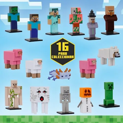 Bizak ▫️ Minecraft Toppez Edição Especial - Pack de 8 Figuras Stdo.2, bonecos de 5 cm com 2 figuras surpresa, produto oficial, 16 modelos para colecionar, para fãs e crianças a partir dos 8 anos (64110034-2) 5