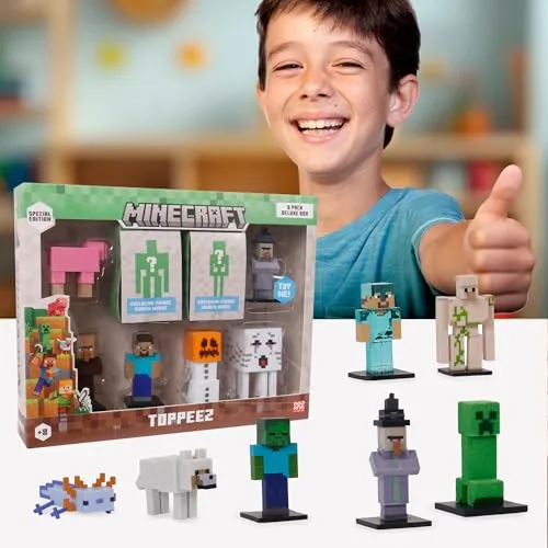 Bizak ▫️ Minecraft Toppez Edição Especial - Pack de 8 Figuras Stdo.2, bonecos de 5 cm com 2 figuras surpresa, produto oficial, 16 modelos para colecionar, para fãs e crianças a partir dos 8 anos (64110034-2) 6