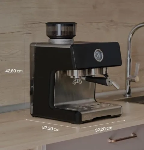 Incapto ▫️ Máquina de café expresso semiautomática Sabi, prensagem automática, preta 3