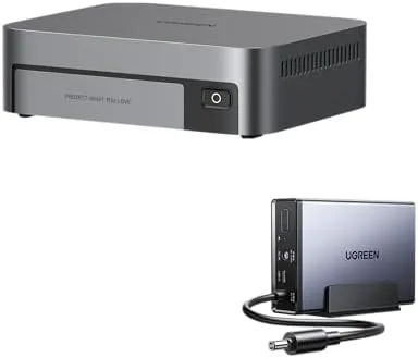 UGREEN ▫️ NASync DXP480T Plus, NAS SSD All-Flash de 4 compartimentos + UPS de 120 W e 12 000 mAh, CPU Intel i5 1235u de 10 núcleos, 8 GB de RAM DDR5, porta 10 GbE, 4 ranhuras M.2 NVMe, HDMI 8K, 2 TBT4 (sem disco)