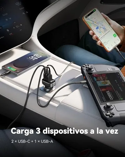 INIU ▫️ Carregador para carro com carregamento rápido de 90 W, [duplo de 45 W] Carregador para isqueiro com 3 portas 3
