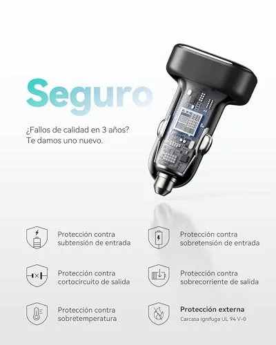 INIU ▫️ Carregador para carro com carregamento rápido de 90 W, [duplo de 45 W] Carregador para isqueiro com 3 portas 7