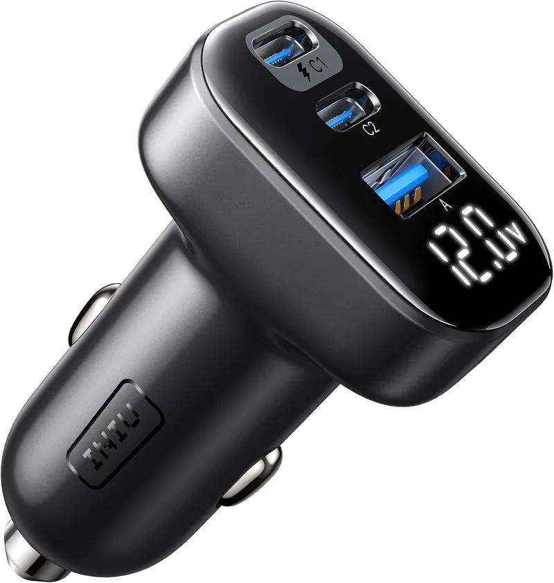 INIU ▫️ Carregador para carro com carregamento rápido de 90 W, [duplo de 45 W] Carregador para isqueiro com 3 portas