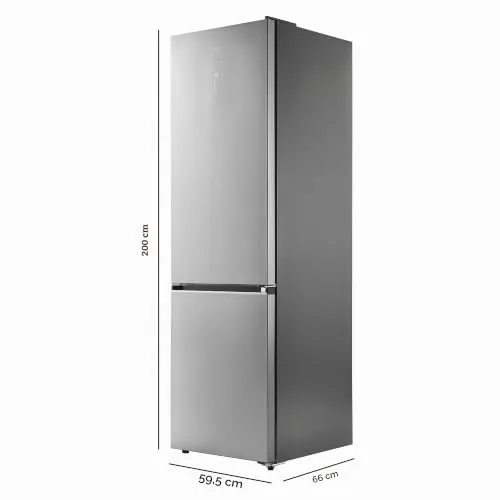 Cecotec ▫️ Frigorífico Combi Total NoFrost 405 L, modelo Bolero CoolMarket Combi 405 WL Elite Inox, com 200 cm de altura, 60 cm de largura, Classe D, MetalFlex Cooling, Fresh Flex, interior em Elite Grey, aço inoxidável 2