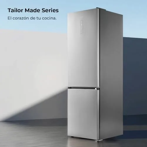 Cecotec ▫️ Frigorífico Combi Total NoFrost 405 L, modelo Bolero CoolMarket Combi 405 WL Elite Inox, com 200 cm de altura, 60 cm de largura, Classe D, MetalFlex Cooling, Fresh Flex, interior em Elite Grey, aço inoxidável 3