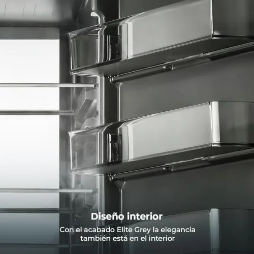 Cecotec ▫️ Frigorífico Combi Total NoFrost 405 L, modelo Bolero CoolMarket Combi 405 WL Elite Inox, com 200 cm de altura, 60 cm de largura, Classe D, MetalFlex Cooling, Fresh Flex, interior em Elite Grey, aço inoxidável 6