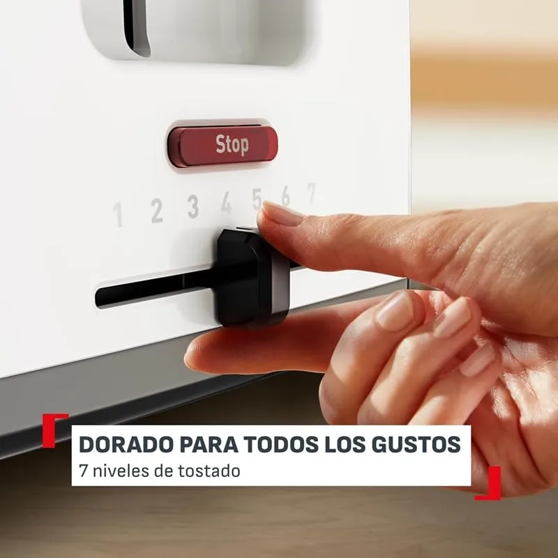 Tefal ▫️ Vita, Torradeira de 2 ranhuras, 7 níveis de torragem, Branca 4