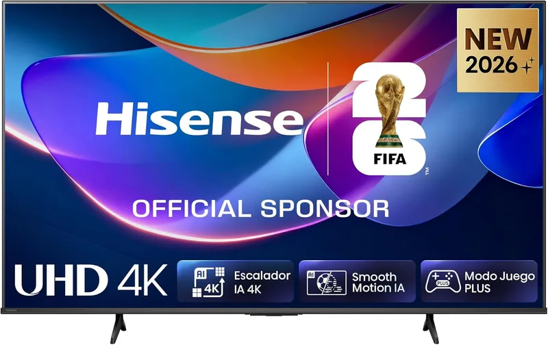 Hisense 43A6S - Smart TV UHD 4K de 43 polegadas, escalonamento 4K IA, Smooth Motion IA, Game Mode Plus, Dolby Vision, Controlo por voz, Modo realizador, Airplay