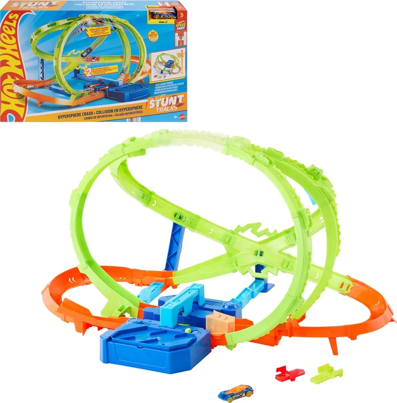Hot Wheels ▫️ Stunt Tracks Hypersphere: Pista de Colisões e Carro