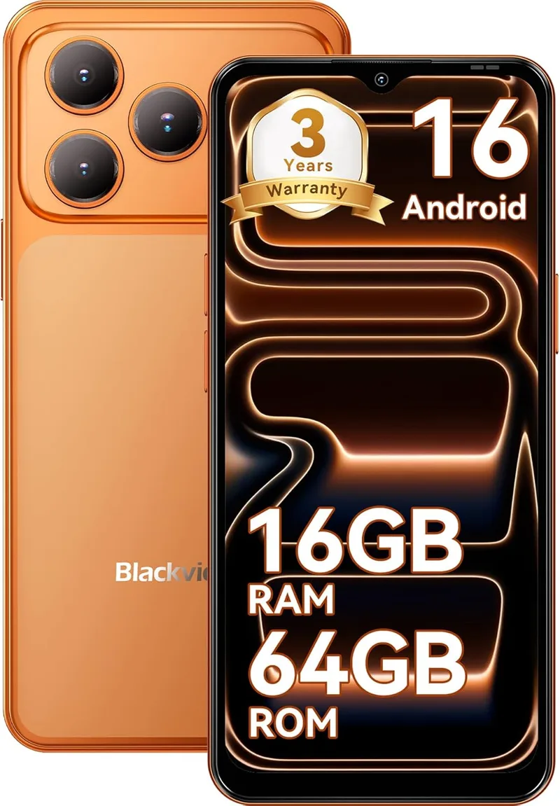 Blackview ▫️ Wave 7C Barato Android 16,32MP+13MP,6.56",16+64GB/2TB TF Telemóvel Smartphone,Oferta Gratuita de Telemóveis 5000mAh/3.5mm/WiFi 5G/Face ID/3 Ranhuras SIM,3 Anos de Garantia