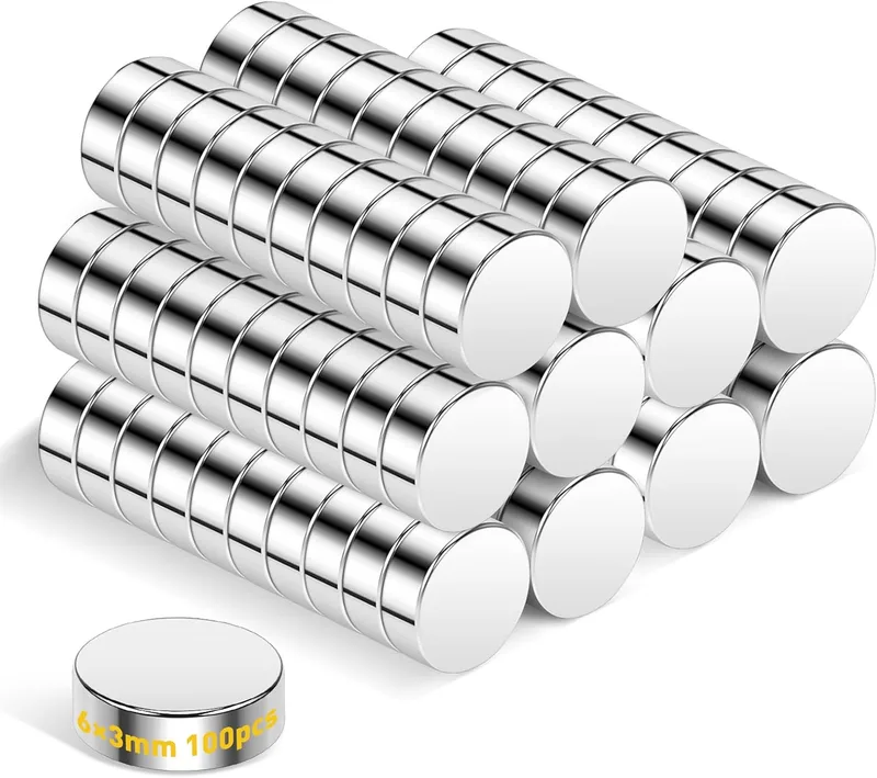 Wukong ▫️ Wzone 100 unidades de ímanes potentes, ímanes de neodímio de 6×3 mm para o frigorífico, pequenos ímanes redondos para quadros de avisos, fotografias e escritórios
