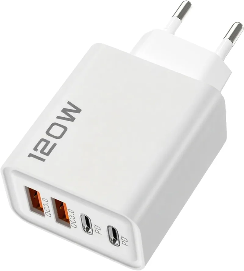 Genérico ▫️ Tomadas de parede, carregador rápido USB-C, adaptador de carregamento de 120 W, adaptador tecnológico para dispositivos móveis