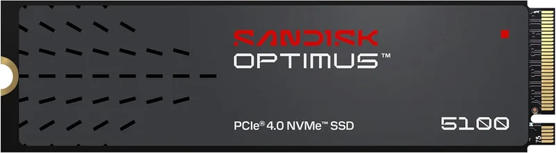 SanDisk ▫️ SSD Optimus 5100 NVMe de 500 GB (velocidades de leitura/gravação até 7100/6700 MB/s, M.2 2280, PCIe 4.0x4)