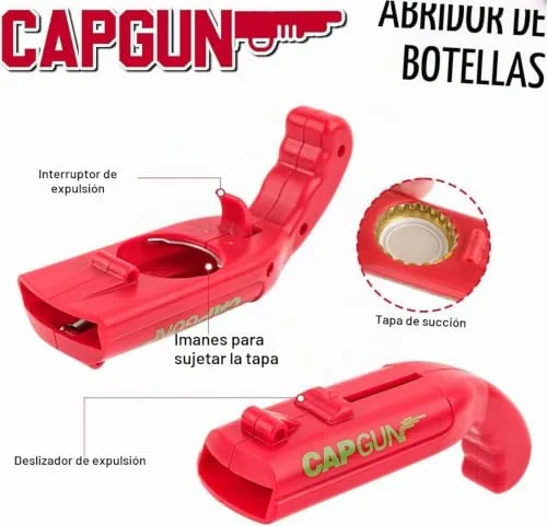 HGRGHH ▫️ Conjunto de 3 Abridores de Garrafas, Abridores de Cerveja Divertidos, Abridor de Cerveja em Forma de Pistola de Brincar para Festas em Casa, Churrascos ao Ar Livre, Conjunto Criativo, Presente Divertido (Vermelho + Cinzento + Preto) 2