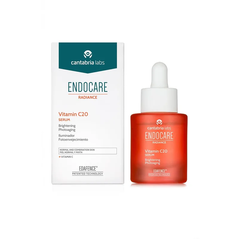 Cantabria Labs ▫️ Endocare Radiance Vitamin C20 Serum – 30 ml – Soro antioxidante com vitamina C pura – Reduz os sinais do fotoenvelhecimento