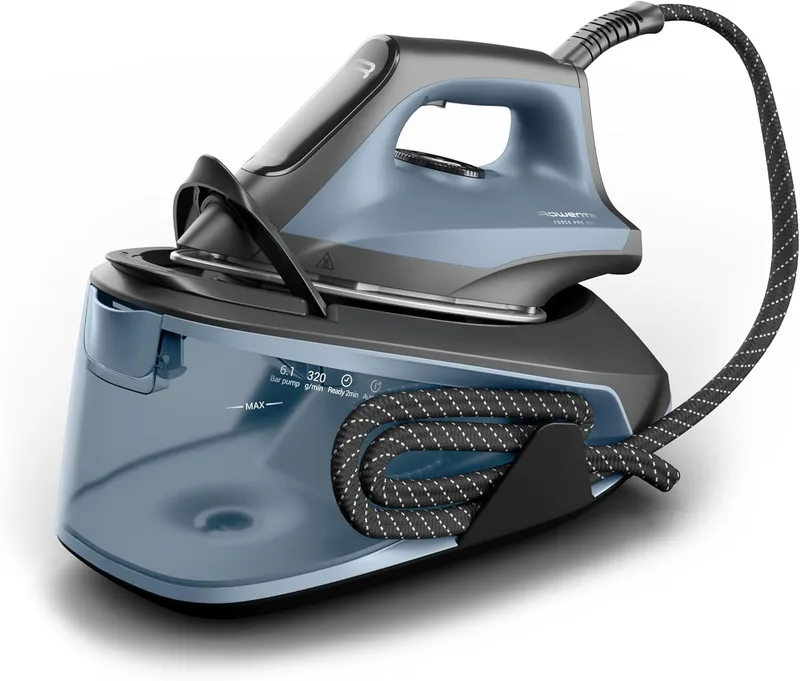 Rowenta ▫️ Force Pro 300, centro de engomar, 110 g/min de vapor, 320 g/min de curso, 6,1 bar e aquecimento em 2 min, depósito de 1,4 L, modo Eco, resultados profissionais, VR5431F0