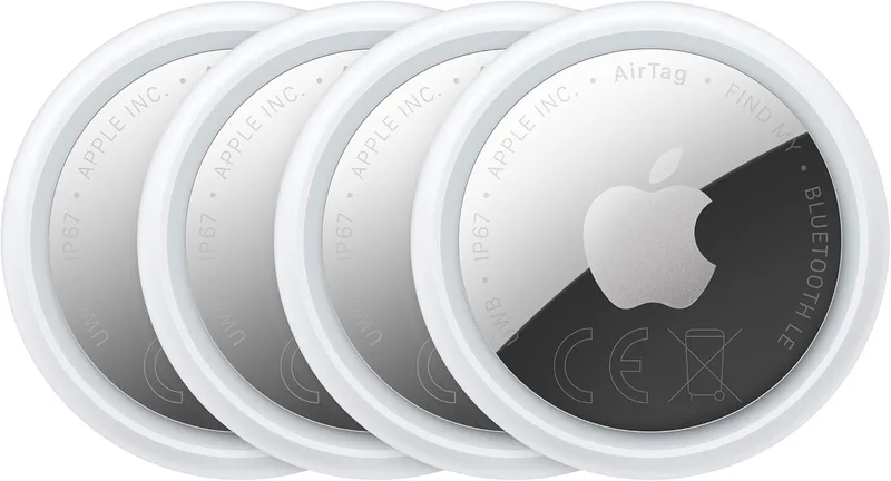 Apple ▫️ AirTag, embalagem de 4 (2.ª geração): Permite localizar chaves, carteiras e muito mais; função de localização com som; até 1,5 vezes mais alcance na «Busca de Precisão»