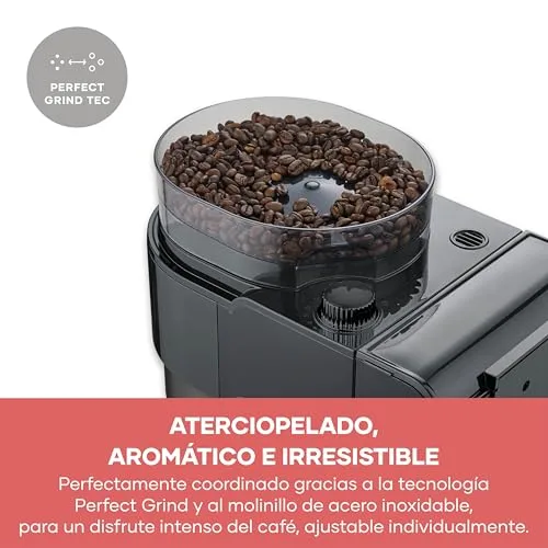 Severin ▫️ Cafeteira de gotejamento com jarro térmico e moedor, capacidade de 1 L, até 8 chávenas, sistema anti-gotejamento, aroma intenso, desligamento automático, ecrã LED, 900 W, aço inoxidável escuro, preto, KA 4831 5