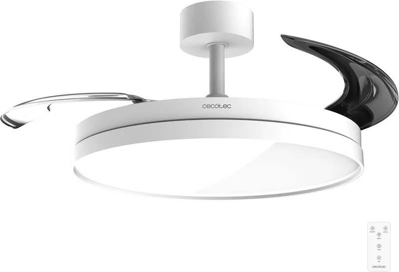 Cecotec ▫️ Ventilador de Teto com Luz e Lâminas Retrácteis EnergySilence Aero 2440 Invisible Pure White. 30W, motor DC, controlo remoto, temporizador de 6h, 6 velocidades, função inverno-verão.