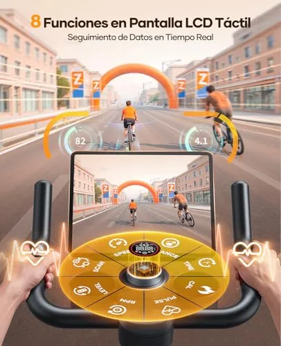 Toputure ▫️ Bicicleta estática eletromagnética com aplicação, 32 níveis precisos 4