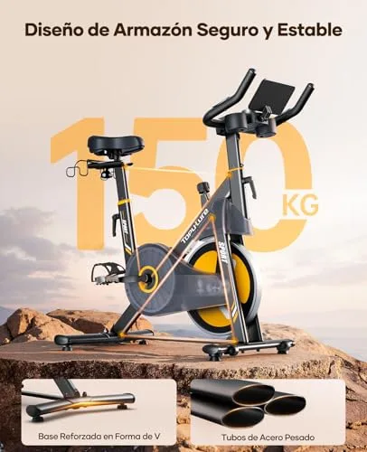 Toputure ▫️ Bicicleta estática eletromagnética com aplicação, 32 níveis precisos 6