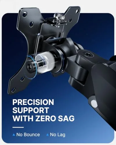 ErGear ▫️ Braço de suporte resistente para ecrãs ultra-largos de 13 a 49 polegadas, capacidade de 17 kg, suporte de secretária para monitor com movimento completo, suporte sólido como uma rocha, braçadeira 7