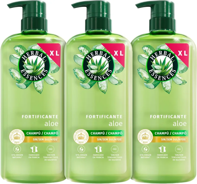Herbal Essences ▫️ Champô Hidratante Aloé 3x 650ml Para Hidratar e Nutrir o Cabelo Muito Seco