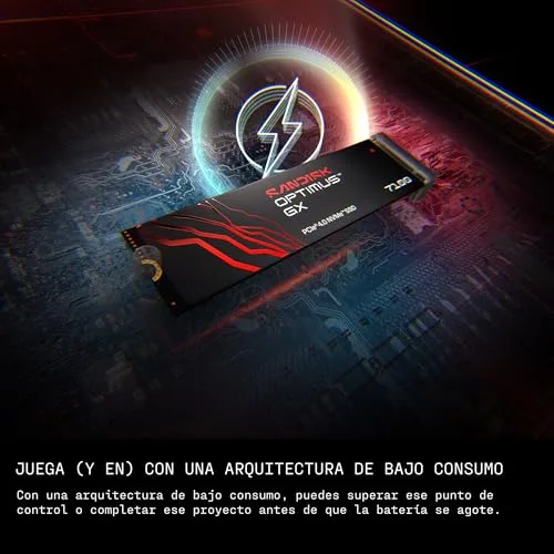 SanDisk ▫️ SSD NVMe Optimus GX 7100 de 500 GB (velocidades sequenciais de leitura/gravação até 7250/6900 MB/s, PCIe 4.0, M.2 2280, BiCS TLC 3D CBA NAND, Dashboard) 4