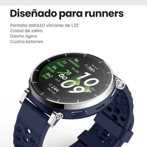 Amazfit ▫️ Active 3 Premium – Relógio inteligente com GPS para corrida, ecrã AMOLED de 1,32" com vidro de safira, autonomia de 12 dias, 4 GB, NFC, mapas offline, mais de 170 modos de treino, 5 ATM, relógio inteligente compatível com Android e iPhone 2