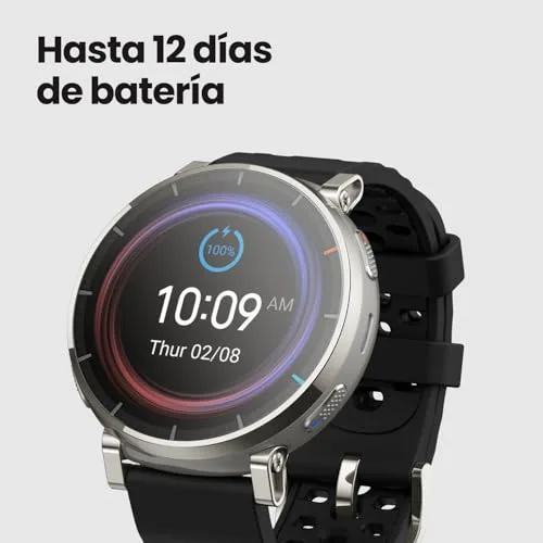Amazfit ▫️ Active 3 Premium – Relógio inteligente com GPS para corrida, ecrã AMOLED de 1,32" com vidro de safira, autonomia de 12 dias, 4 GB, NFC, mapas offline, mais de 170 modos de treino, 5 ATM, relógio inteligente compatível com Android e iPhone 5