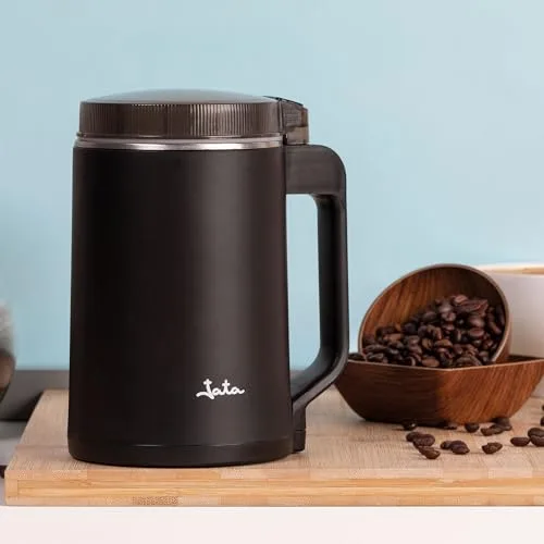 Jata ▫️ JEML1820 - Moedor elétrico de 300 W para café e especiarias, capacidade de 150 g, lâminas em aço inoxidável, moagem rápida e uniforme, tampa de segurança, recipiente em aço 2