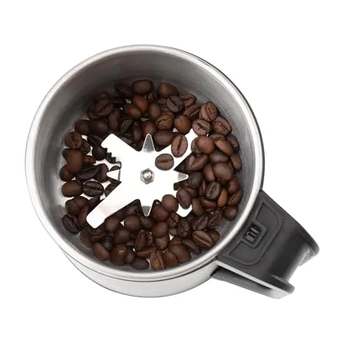 Jata ▫️ JEML1820 - Moedor elétrico de 300 W para café e especiarias, capacidade de 150 g, lâminas em aço inoxidável, moagem rápida e uniforme, tampa de segurança, recipiente em aço 3