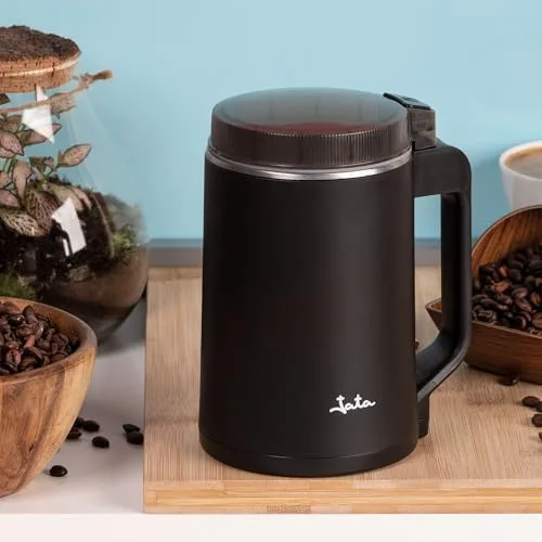 Jata ▫️ JEML1820 - Moedor elétrico de 300 W para café e especiarias, capacidade de 150 g, lâminas em aço inoxidável, moagem rápida e uniforme, tampa de segurança, recipiente em aço 7