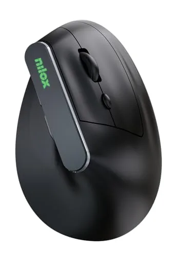 Nilox ▫️ Rato sem fios Bluetooth, compacto e ergonómico, com dupla ligação USB a 2,4 GHz, dpi ajustáveis 800/1200/1600, Plug and Play, para computadores de secretária e portáteis, preto 2