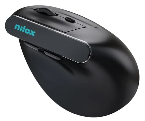 Nilox ▫️ Rato sem fios Bluetooth, compacto e ergonómico, com dupla ligação USB a 2,4 GHz, dpi ajustáveis 800/1200/1600, Plug and Play, para computadores de secretária e portáteis, preto 3