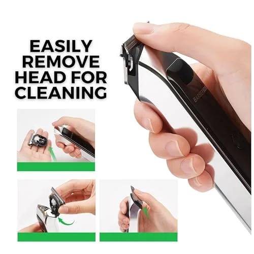 BARBERBOSS ▫️ Kit de higiene pessoal para homem, aparador de barba profissional, aparador de pêlos faciais, recarregável por USB, lâmina em T de aço inoxidável, aparador de detalhes para homem 3
