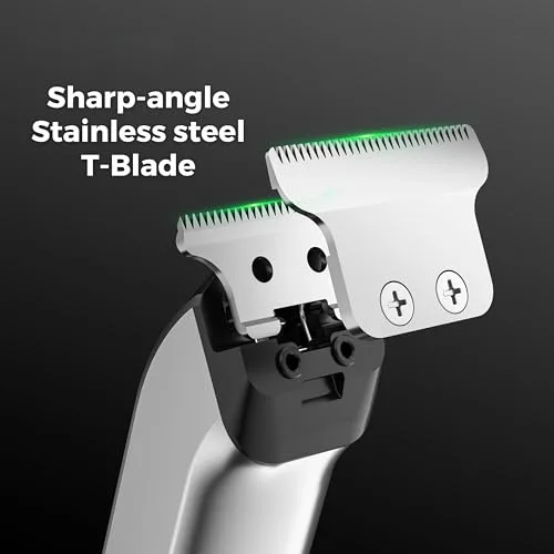 BARBERBOSS ▫️ Kit de higiene pessoal para homem, aparador de barba profissional, aparador de pêlos faciais, recarregável por USB, lâmina em T de aço inoxidável, aparador de detalhes para homem 6