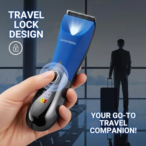 BARBERBOSS ▫️ Máquina de cortar cabelo sem fios para homem, máquinas de barbear para zonas íntimas, aparador elétrico com comprimentos de corte ajustáveis, aparador para todo o corpo para homem 6