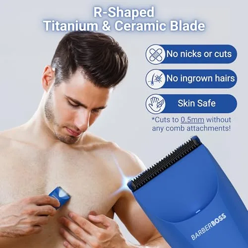 BARBERBOSS ▫️ Máquina de barbear corporal sem fios para homem, máquina de barbear elétrica para todo o corpo, máquina de barbear íntima com design à prova de salpicos, máquina de barbear para pêlos corporais e pêlos púbicos para homem 2