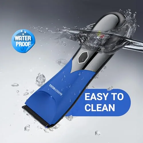 BARBERBOSS ▫️ Máquina de barbear corporal sem fios para homem, máquina de barbear elétrica para todo o corpo, máquina de barbear íntima com design à prova de salpicos, máquina de barbear para pêlos corporais e pêlos púbicos para homem 4