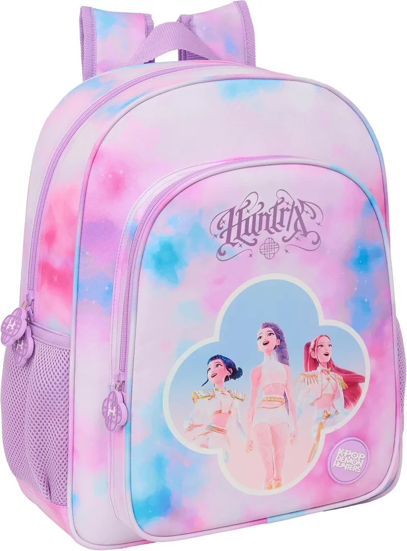 Safta ▫️ K-POP Demon Hunters - ARTISTA - Mochila escolar para menino, mochila infantil, adaptável a carrinhos, ideal para crianças em idade escolar, confortável e versátil, resistente, 32x12x38 cm