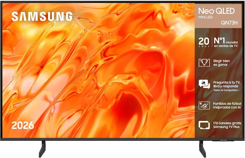 Samsung ▫️ Televisão de 50 polegadas Neo QLED QN73H 4K Smart TV com Vision AI Companion, Quantum Mini LED e AirSlim, Cinema, Jogos e Desporto